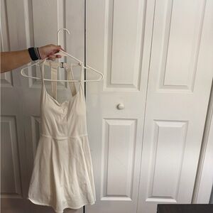 HALARA Cream Backless Dress